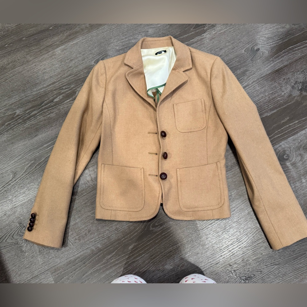J. Crew Camel Blazer with Button Detail